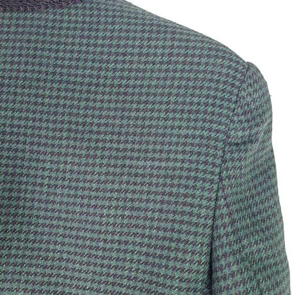 Vtg J. McLaughin for Sandro, Green Houndstooth, Blazer, Jacket, USA Made, Sz 12 - Picture 11 of 12